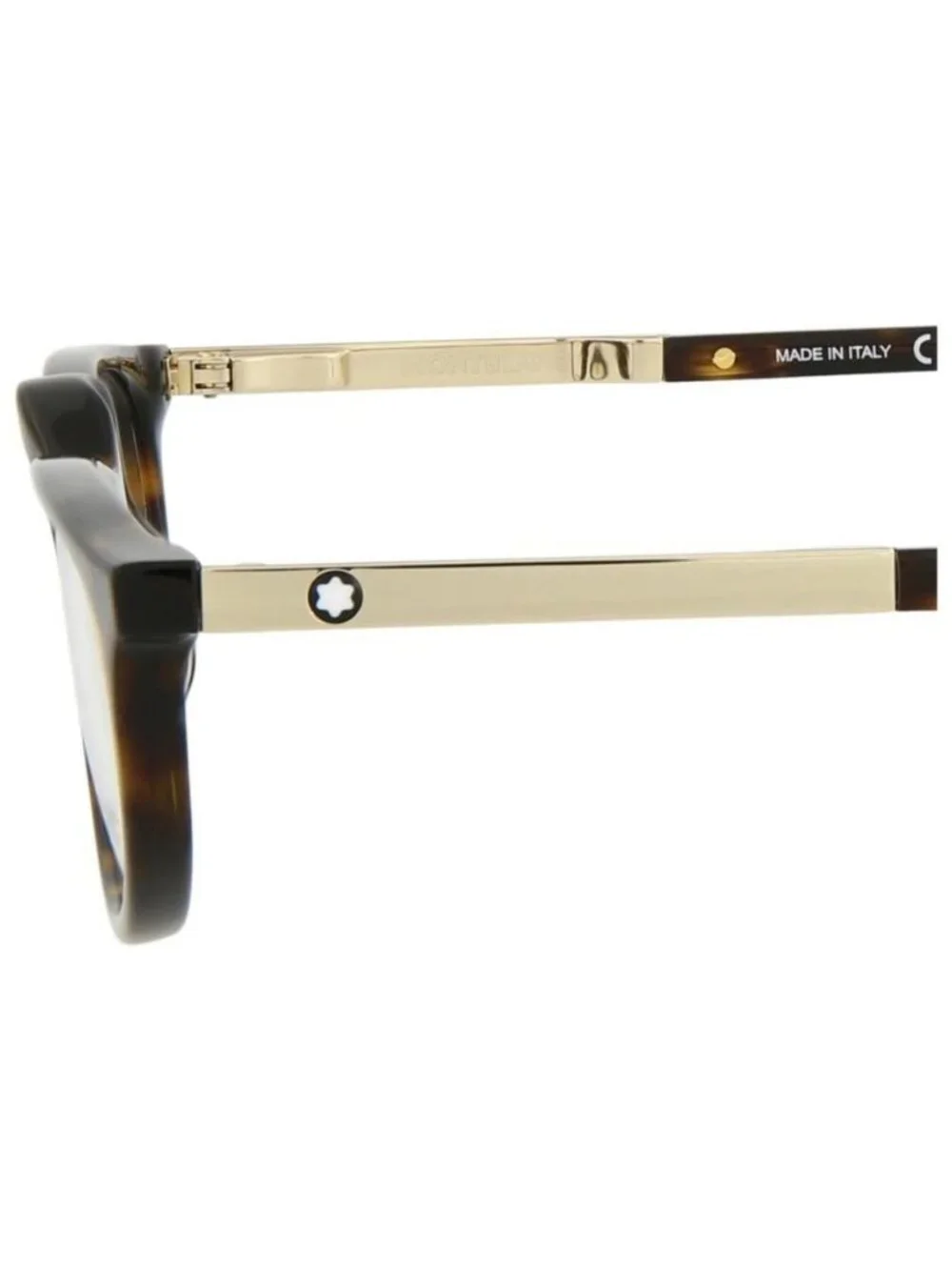 New Montblanc Mens Square/Rectangle Havana Gold Transparent Fashion Designer Eye